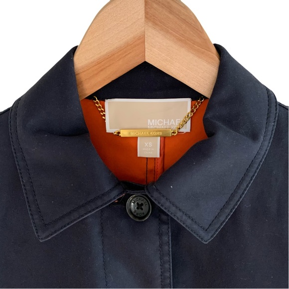 Michael Kors Navy & Orange Trench Coat. XS - Picture 6 of 6